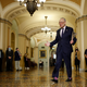 Senate Majority Leader Charles Schumer (D-NY) arrives for a news conference following the weekly Senate Democratic policy luncheon at the U.S. Capitol on March 29, 2022, in Washington, DC.